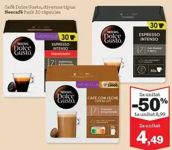 Sorli Nescafé - cafe dolce gusto, diversos tipus oferta