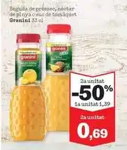 Sorli Granini - beguda de préssec, néctar de pinya o suc de tomaquet oferta