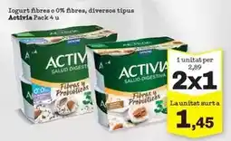 Sorli Activia - iogurt abres o 0% abres, diversos tipus oferta