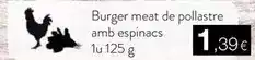 Plusfresc Burger meat de pollastre amb espinacs oferta