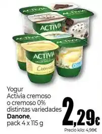 Unide Market Danone - yogur activia cremoso o cremoso 0% distintas oferta