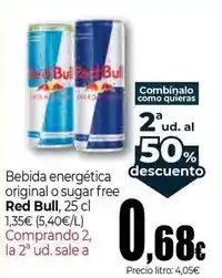 Unide Market Red bull - bebida energetica original o sugar free oferta