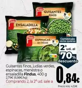 Unide Market Findus - guisantes finos/ judias verdes/ espinacas/ menestra o ensaladilla oferta
