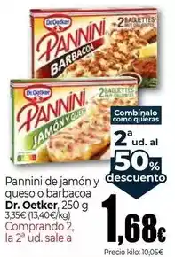 Unide Market Dr oetker - pannini de jamon y queso o barbacoa oferta