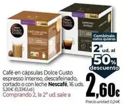 Unide Market Nescafé - cafe en capsulas dolce gusto espresso intenso, descafeinado, cortado o con leche oferta