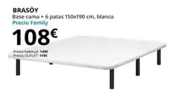 IKEA Brasoy - base cama + 6 patas 150x190 cm, blanco oferta