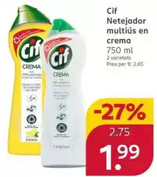 Rossmann Cif - netejador multius en crema oferta