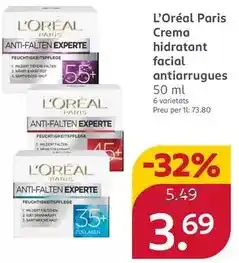 Rossmann L'oréal - paris crema hidratant facial antiarrugues oferta