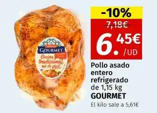 Maskom Supermercados Gourmet - pollo asado entero refrigerado oferta