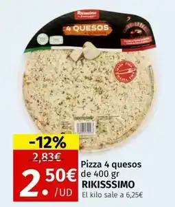 Maskom Supermercados Rikisssimo - pizza 4 quesos oferta