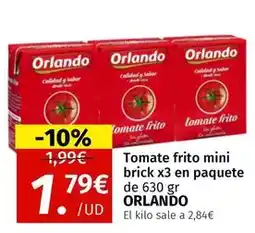 Maskom Supermercados Orlando - tomate frito mini brick x3 en paquete oferta