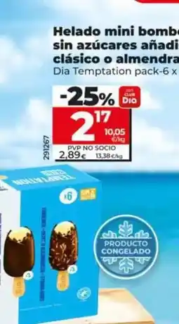 Dia Dia temptation - helado mini bombón sin azúcares añadidos clásico o almendrado oferta