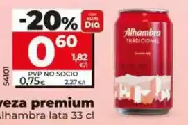 Dia Alhambra - cerveza premium lata 33 cl oferta