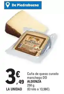 E.Leclerc Cuña de queso curado manchego do aldonza oferta