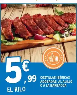 E.Leclerc Costillas ibéricas adobadas, al ajillo o a la barbacoa oferta