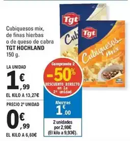 E.Leclerc Tgt - cubiquesos mix, de finas hierbas o de queso de cabra oferta