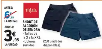 E.Leclerc Tissaia - short de algodon de senora oferta