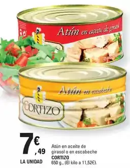 E.Leclerc Cortizo - atún en aceite de girasol o en escabeche oferta