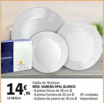 E.Leclerc Luminarc - mod. harena opal blanco oferta