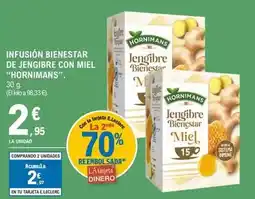 E.Leclerc Hornimans - infusion bienestar de jengibre con miel oferta