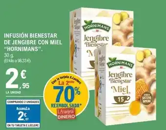E.Leclerc Hornimans - infusion bienestar de jengibre con miel oferta