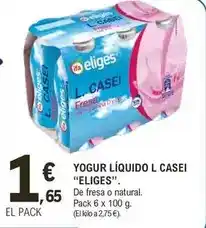 E.Leclerc Eliges - yogur liquido l casei oferta