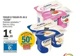 E.Leclerc Clesa - yogur o yogur 0% m.g oferta