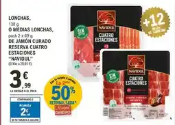 E.Leclerc Navidul - lonchas, o medias lonchas, de jamón curado reserva cuatro estaciones oferta