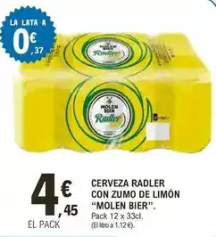 E.Leclerc Molen bier - cerveza radler con zumo de limón oferta