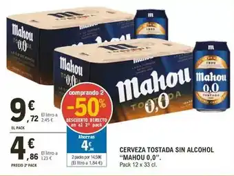 E.Leclerc Mahou - cerveza tostada sin alcohol oferta