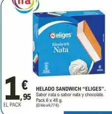 E.Leclerc Eliges - helado sandwich oferta