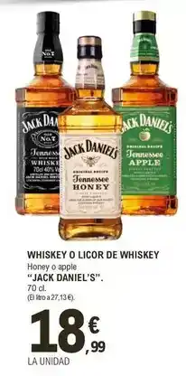 E.Leclerc Jack daniel's - whiskey o licor de whiskey oferta