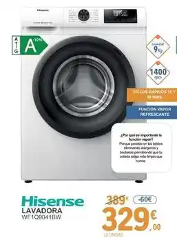 E.Leclerc Hisense - lavadora wf1q9041bw oferta
