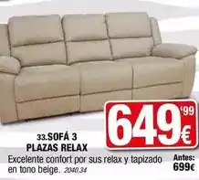 Rapimueble Relax - sofá 3 plazas oferta