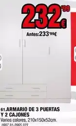 Rapimueble Armario de 3 puertas y 2 cajones oferta