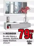 Rapimueble Blanco - recibidor en color y cemento, 95x26cm, espejo 95x50cm. 0154.457 oferta