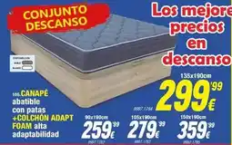 Rapimueble Blanco - canape abatible con patas + colchon adapt oferta