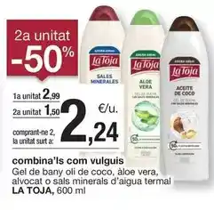 BonpreuEsclat La toja - gel de bany oli de coco, aloe vera, alvocat o sals minerals d'aigua termal oferta