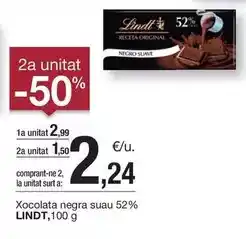 BonpreuEsclat Lindt - xocolata negra suau 52% oferta