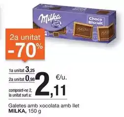 BonpreuEsclat Milka - galetes amb xocolata amb llet oferta