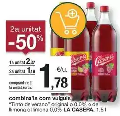 BonpreuEsclat La casera - tinto de verano original o 0,0% o de llimona o llimona oferta