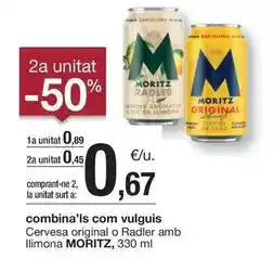 BonpreuEsclat Moritz - cervesa original o radler amb llimona oferta