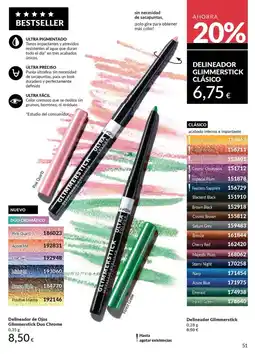 AVON Quartz - delineador glimmerstick clasico oferta