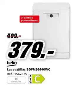 MediaMarkt Beko - lavavajillas bdfn26640wc oferta