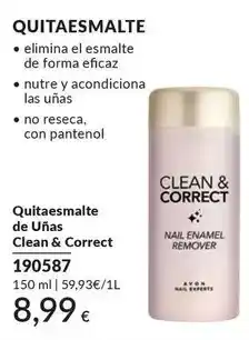 AVON Clean - quitaesmalte de uñas & correct oferta