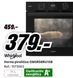 MediaMarkt Whirlpool - horno pirolitico omsr58ru/1sb oferta