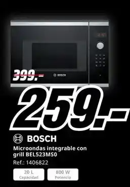 MediaMarkt Bosch - microondas integrable con grill oferta