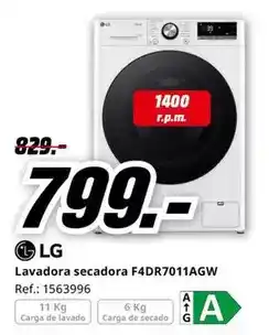 MediaMarkt Lg - lavadora secadora f4dr7011agw oferta