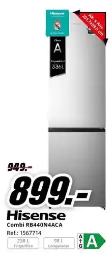 MediaMarkt Hisense - combi rb440n4aca oferta