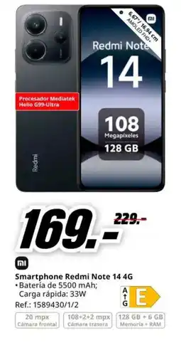 MediaMarkt Smartphone Redmi Note 14 4G oferta